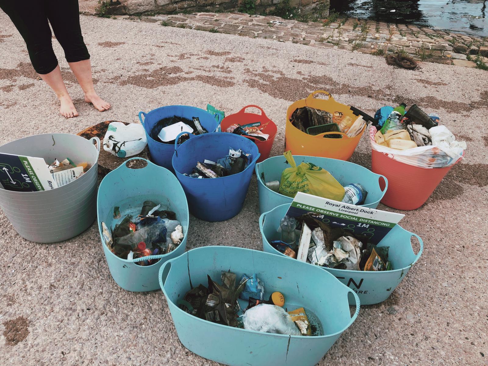 Litter collected from the Albert Dock