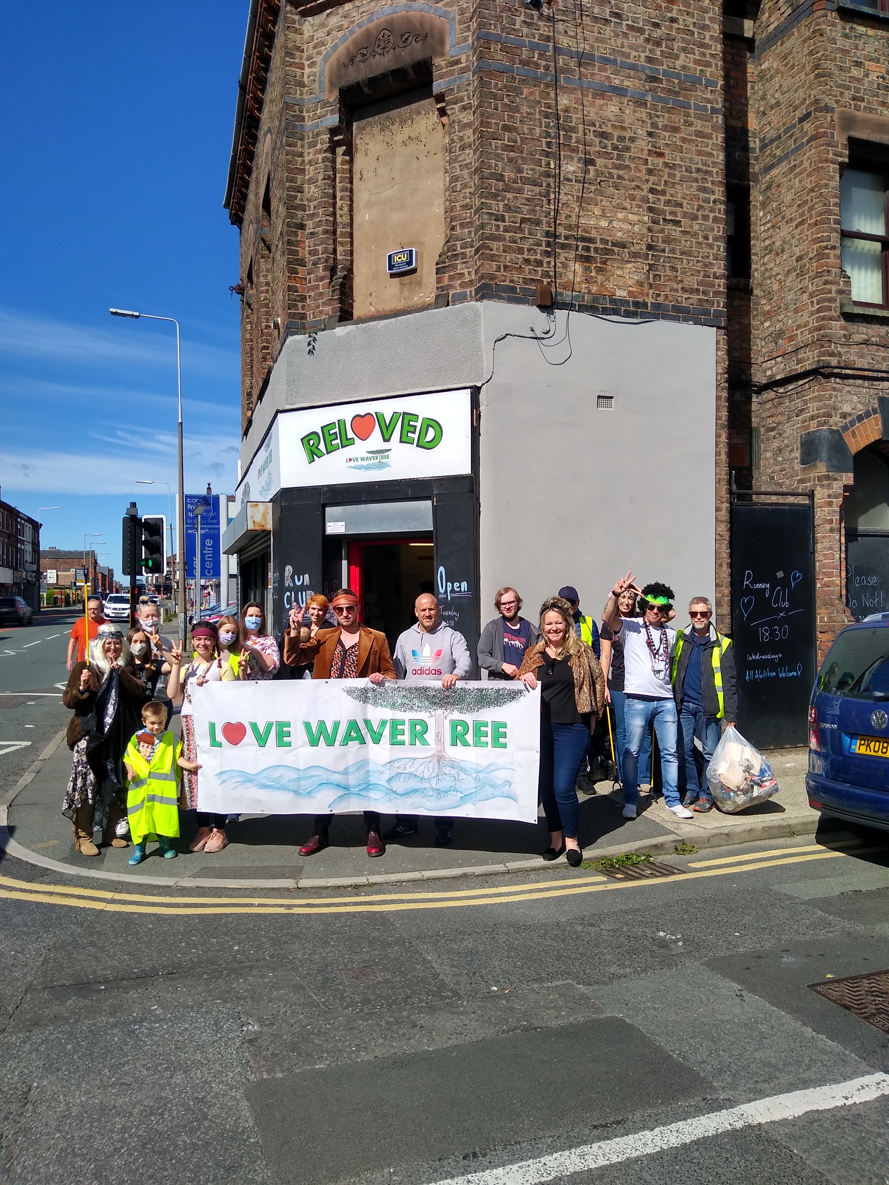 Members of the community outside the Love Wavertree shop