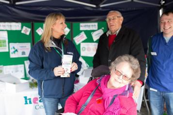 Elderly couple speaking to Healthwatch