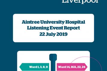 image of front page of Aintree Hospital Listening Event Report 2019