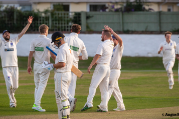 Andrew's cricket teams celebrating a wicket