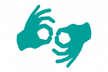 Image of two hands doing sign language