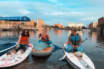 Relaxing after our Plastic Paddle