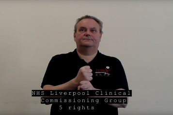 Screenshot from NHS 5 rights BSL video