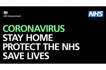 Coronavirus public information logo - Stay home. Protect the NHS. Save lives.