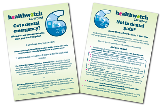 Order NHS Dentist information card Image of NHS Dentist information card