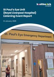 Front cover of St Paul's Eye Unit Listening Event report
