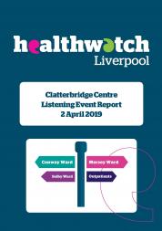 Image of front cover of Clatterbridge Centre listening event report 2019